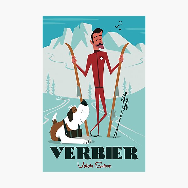 Item preview, Verbier ski poster designed and sold by GAGodel.