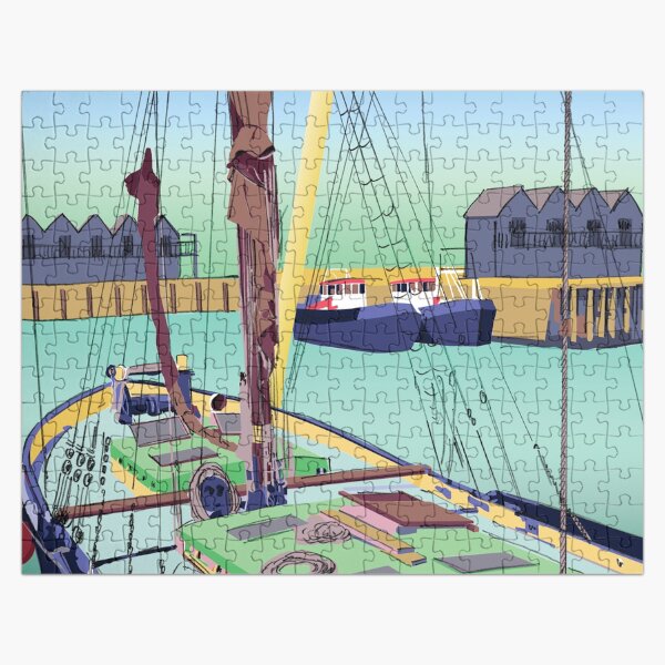 Barge and Boats Whitstable Harbour, Kent, UK Jigsaw Puzzle