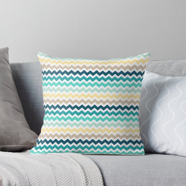 Item preview, Blue Yellow Teal Beige Chevron designed and sold by dreamingmind.