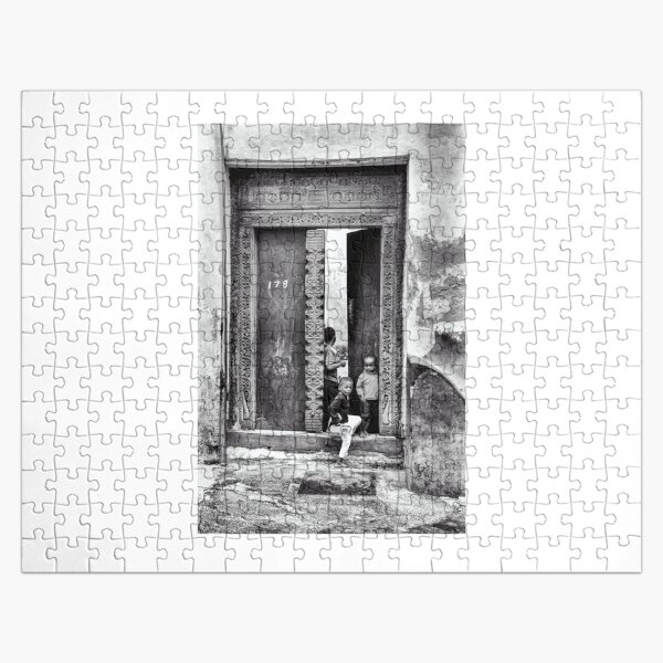 African Kids Playing - Stonetown Zanzibar 3609 Tanzania East Africa Jigsaw Puzzle
