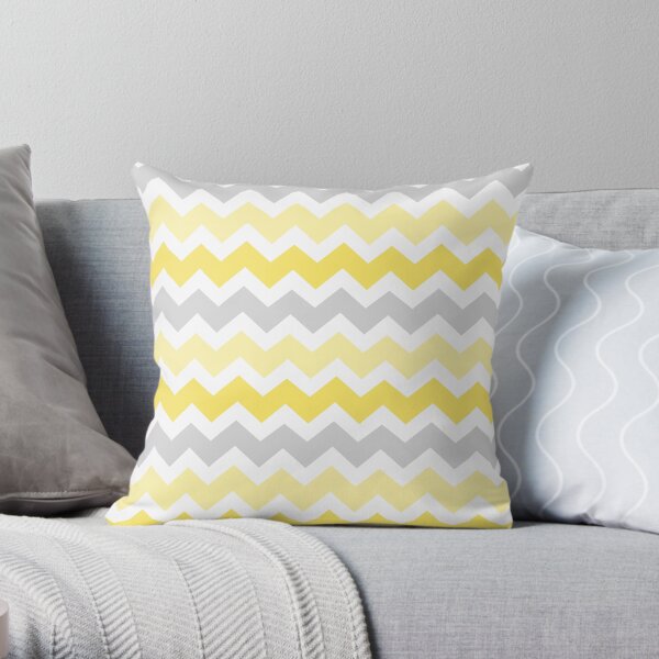 Gelb-graues Chevron-Muster Dekokissen