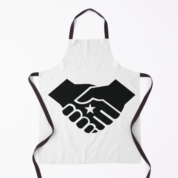 Item preview, Two Hands in Business Handshake with Star in the Center Retro Style Black and White designed and sold by patrimonio.
