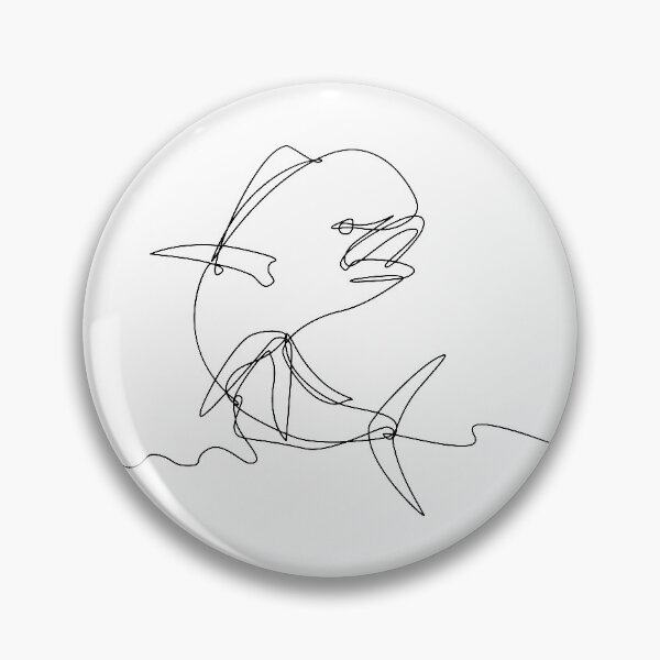 Item preview, Mahi-mahi or Common Dolphinfish Jumping Up Continuous Line Drawing Black and White designed and sold by patrimonio.
