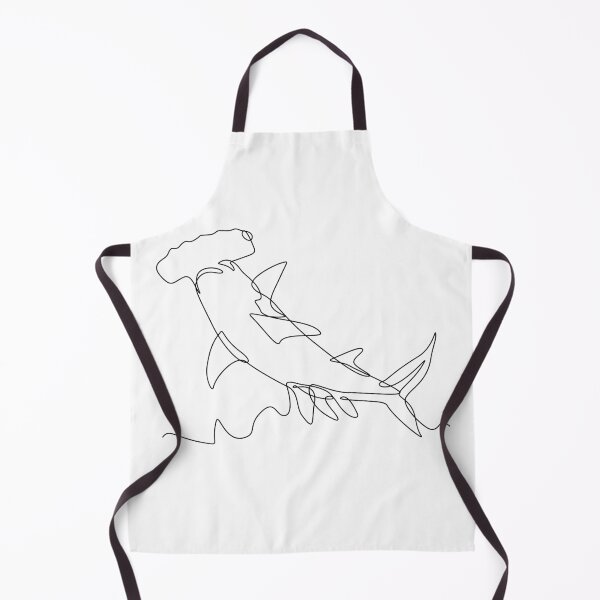 Item preview, Scalloped Hammerhead Shark or Sphyrna Lewini Jumping Continuous Line Drawing Black and White designed and sold by patrimonio.