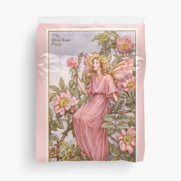 Item preview, Pink Fairy Queen with Pink Flowers Whimsical Vintage Artwork designed and sold by Bellathewilde.