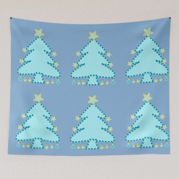 Item preview, Blue Christmas tree designed and sold by TheBWGalerie.
