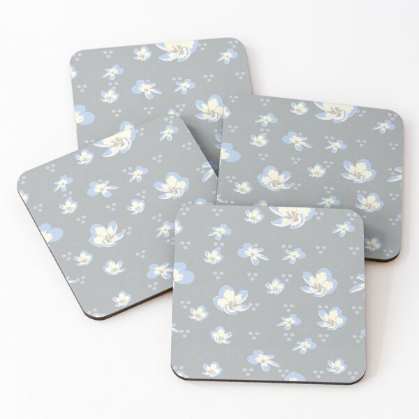 Item preview, cute little floral seamless repeat pattern on grey background designed and sold by Sreepriya Jayesh.