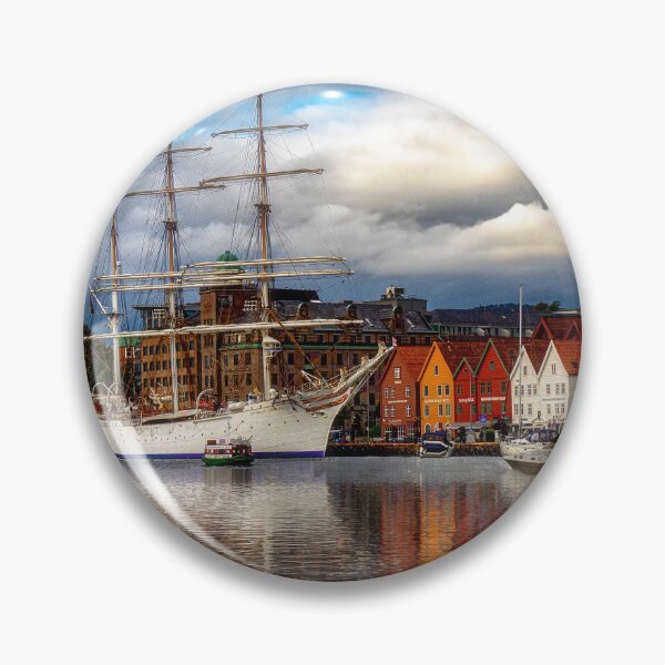 Item preview, Tall Ship in Bergen Harbor designed and sold by Kathy Weaver.