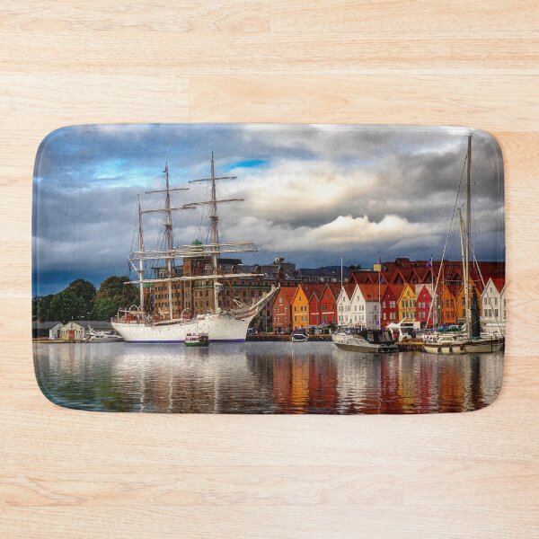 Item preview, Tall Ship in Bergen Harbor designed and sold by Kathy Weaver.