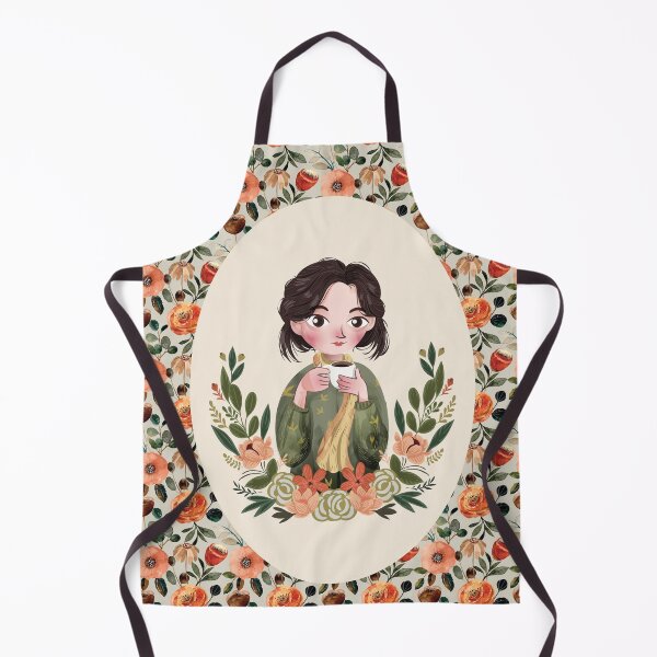 Item preview, Fall Girl With Coffee Floral designed and sold by limeandcedar.