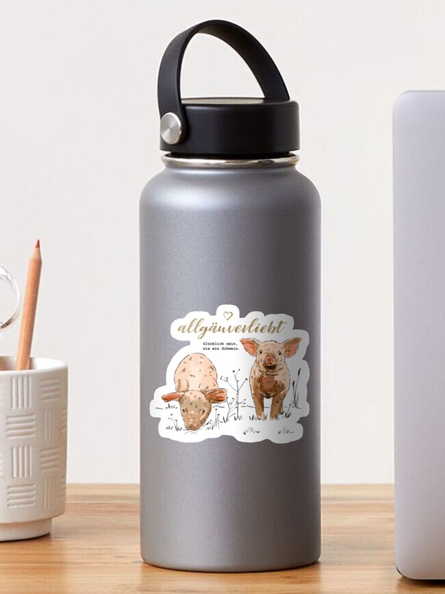 Thumbnail 1 von 3, Sticker, allgäuverliebt - glückliche Schweine designt und verkauft von allgaeuverliebt.