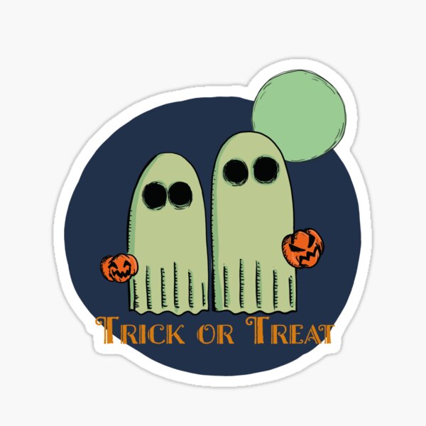 Trick or Treat - fantômes d'halloween illustration Sticker