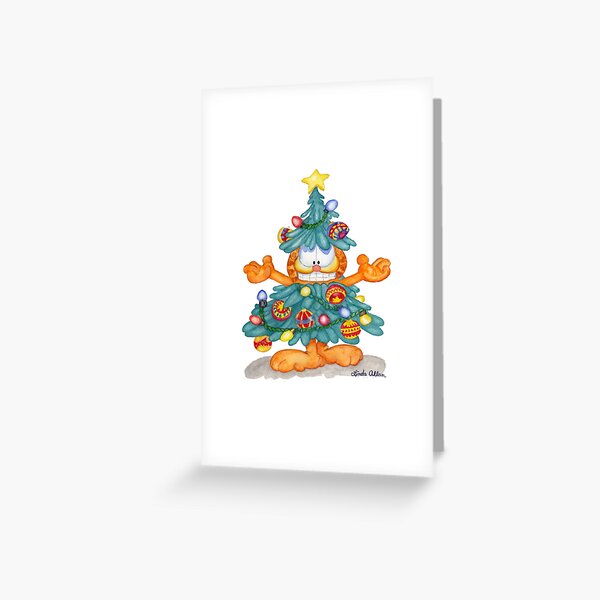 Garfield Christmas Print Greeting Card