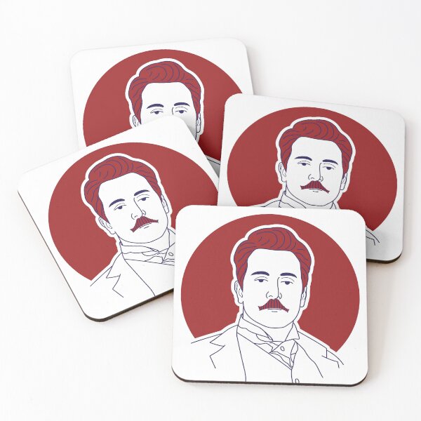 Item preview, Giacomo Puccini minimalist line art portrait designed and sold by OpeRadar.