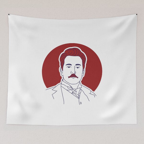 Item preview, Giacomo Puccini minimalist line art portrait designed and sold by OpeRadar.
