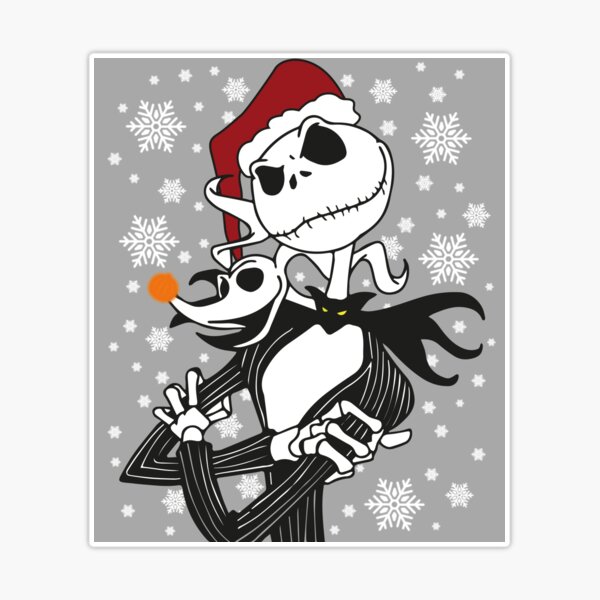 Jack Skellington and Sally - Shadow On The Moon Sticker by 11UponaTime