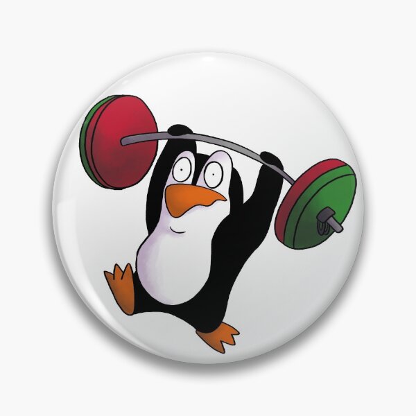 Item preview, Penguin weightlifting designed and sold by María Abal.