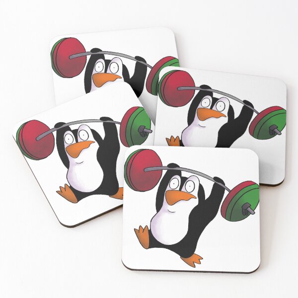 Item preview, Penguin weightlifting designed and sold by María Abal.