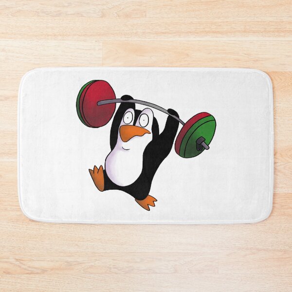 Item preview, Penguin weightlifting designed and sold by María Abal.