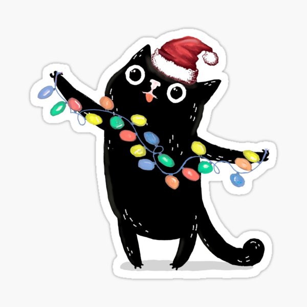 Item preview, BLACK CHRISTMAS CAT designed and sold by PetArt  ⭐⭐⭐⭐⭐.