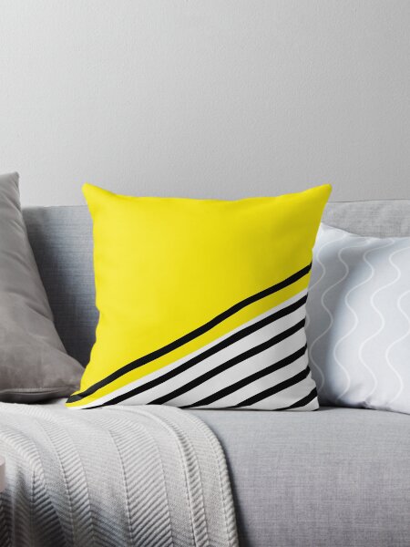 Item preview, Colorful Geometric Modern Abstract Design - Bright Yellow Background with Diagonal Black Lines designed and sold by ukoko.