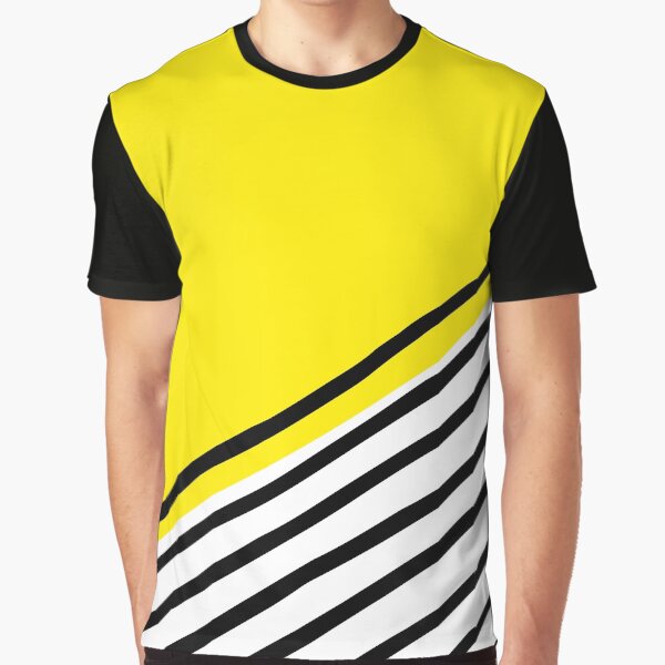 Vista previa del artículo con la obra «Diseño abstracto moderno geométrico colorido - fondo amarillo brillante con líneas negras diagonales», diseñado y vendido por ukoko.