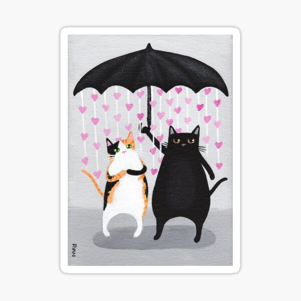 Love Rains Down Cats Sticker