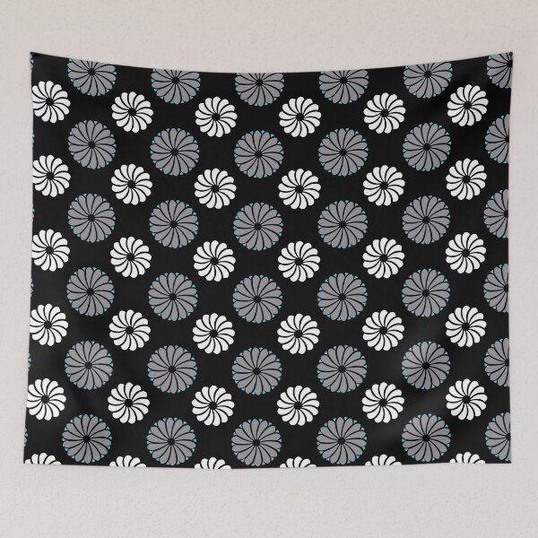 Item preview, Japanese Kiku Flower Pattern - Black White designed and sold by recs-official.