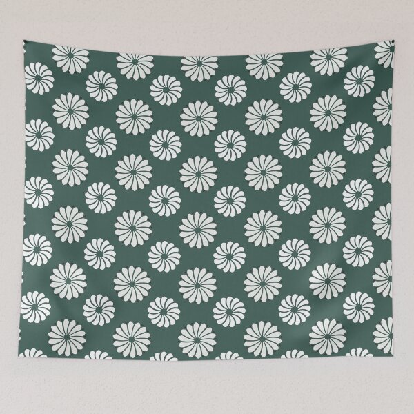 Item preview, Japanese Kiku Flower Pattern - Green White designed and sold by recs-official.