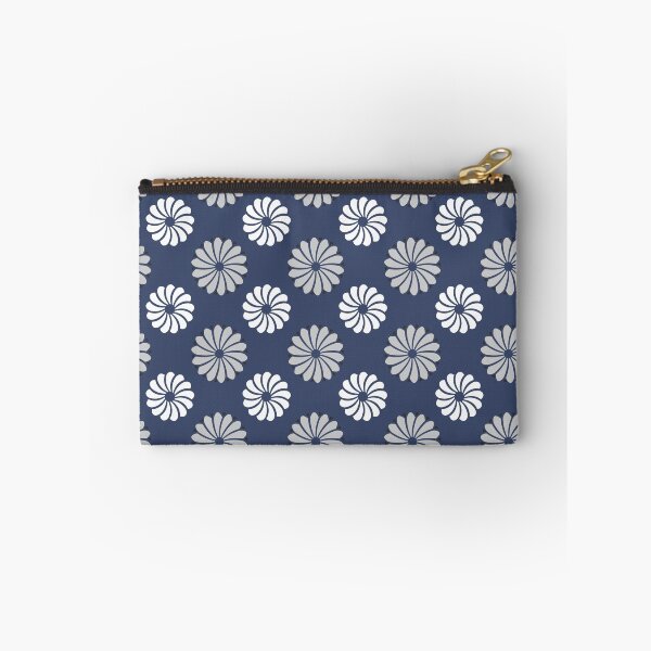 Item preview, Japanese Kiku Flower Pattern - Grey Blue designed and sold by recs-official.