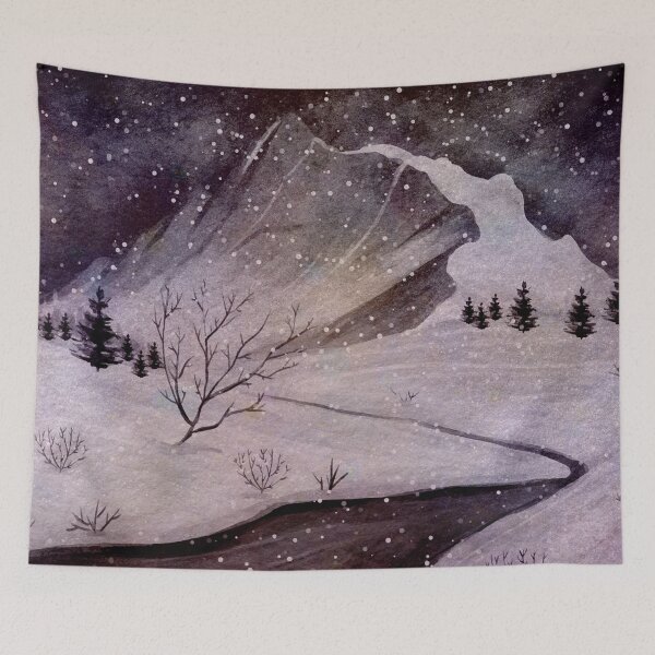 Item preview, Snowy Mountain Road designed and sold by adortopia.