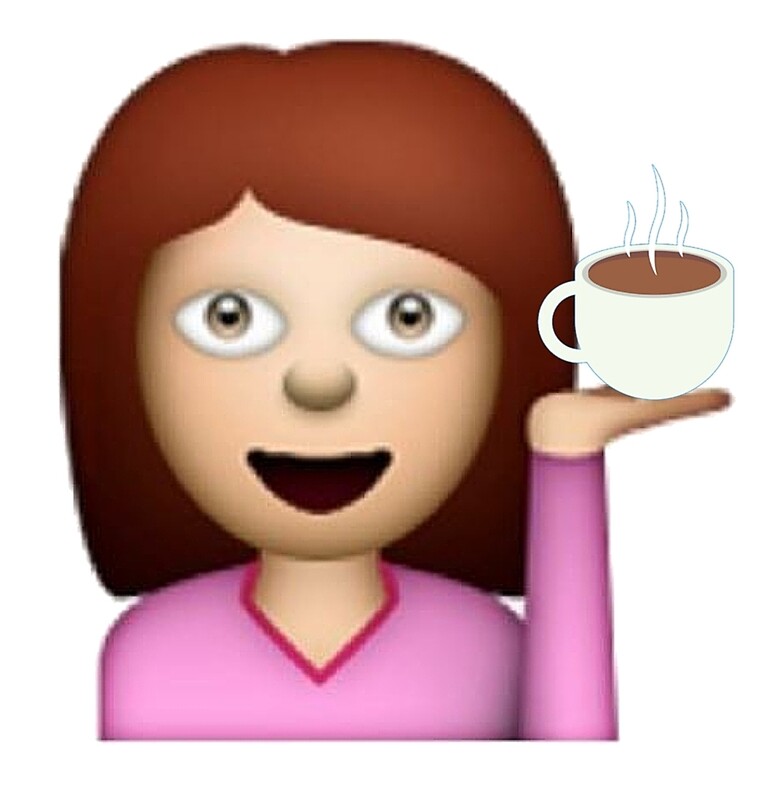 Hair Flip And Coffee Emoji Light Skin And Brown Hair Art
