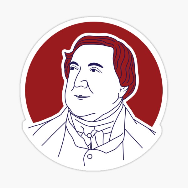 Gioachino Rossini minimalist line art portrait Sticker