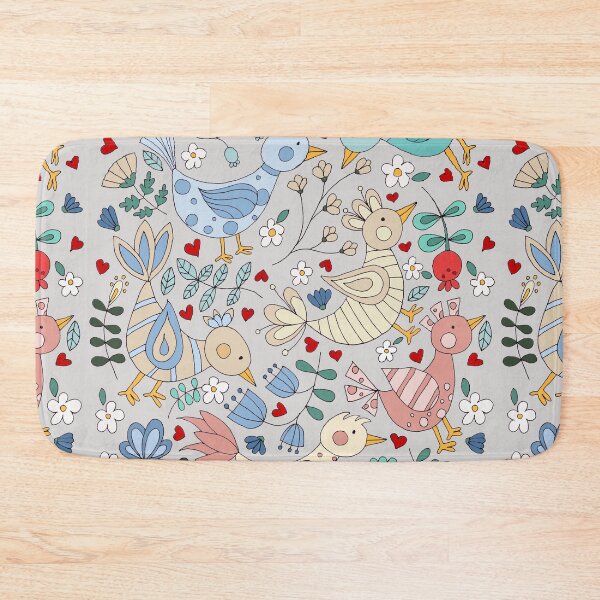 Artikelvorschau, Colourful Patterned Chickens Repeating Pattern Print entworfen und verkauft von LouiseFranksArt.
