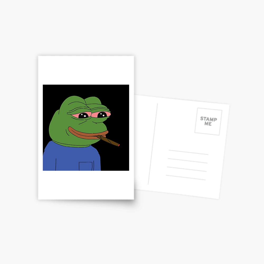 Pepe the frog meme stoned Postcard