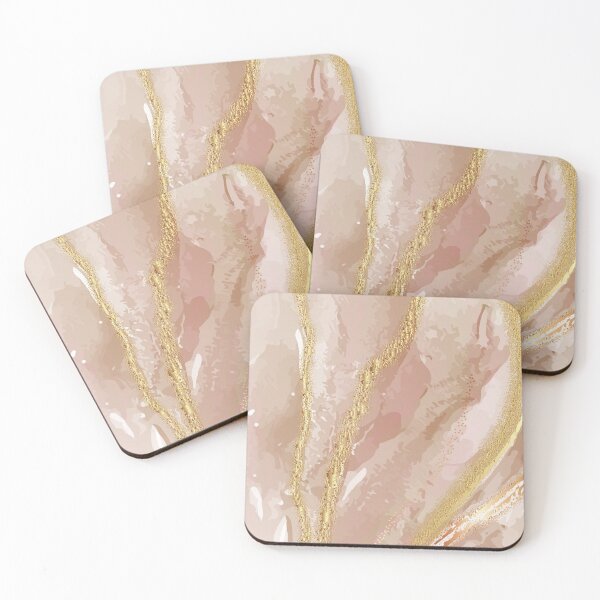 Item preview, Preppy Girly Chic Rose Gold Stripes Pink Marble  designed and sold by IamTrending.