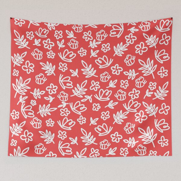 Artikelvorschau, Nature Doodle Pattern Hellrot entworfen und verkauft von Kittys-Art.