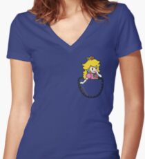 Pocket Peach Women's Fitted V-Neck T-Shirt