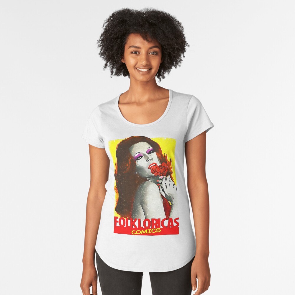 Vista previa del artículo con la obra «Camiseta premium de cuello ancho», diseñado y vendido por LoveCopla.
