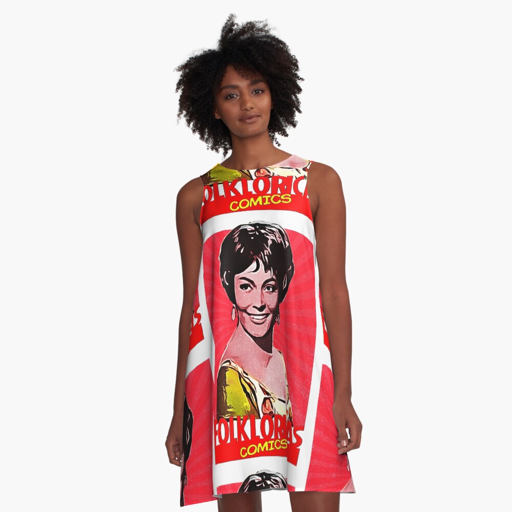 Vista previa del artículo con la obra «Vestido acampanado», diseñado y vendido por LoveCopla.