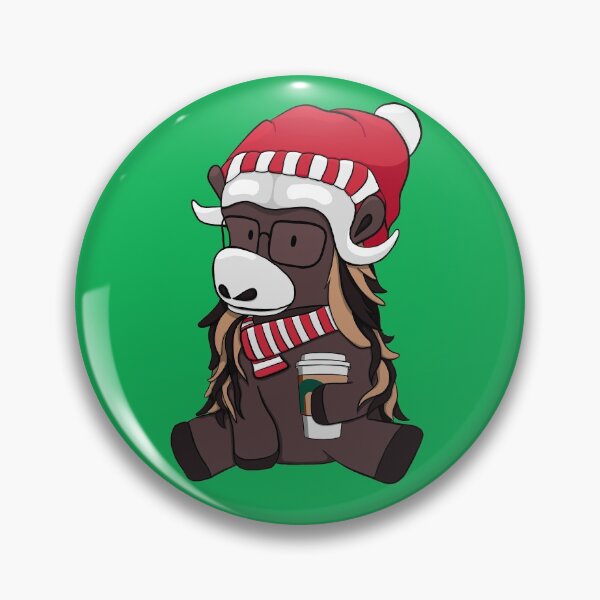 Item preview, Hipster Muskox, musk ox / musk-ox, Christmas muskox with coffee designed and sold by KlaraMacinka.