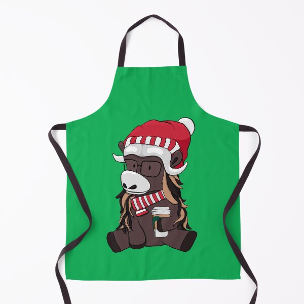 Item preview, Hipster Muskox, musk ox / musk-ox, Christmas muskox with coffee designed and sold by KlaraMacinka.