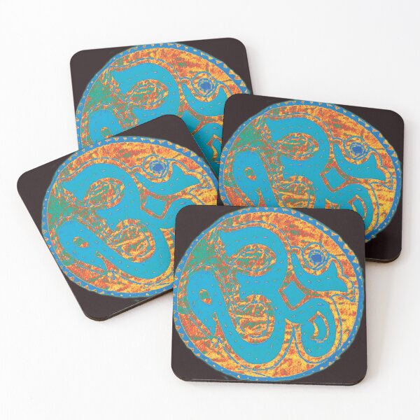 Item preview, Meditation, Step by step, follow the Om, Turqoise, orange circle 9 designed and sold by ZenArt-Fern.