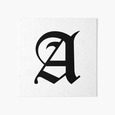 E – Old English Initial Black Letter E | Art Board Print