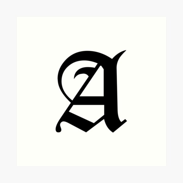 G – Old English Initial Black Letter G | Art Board Print