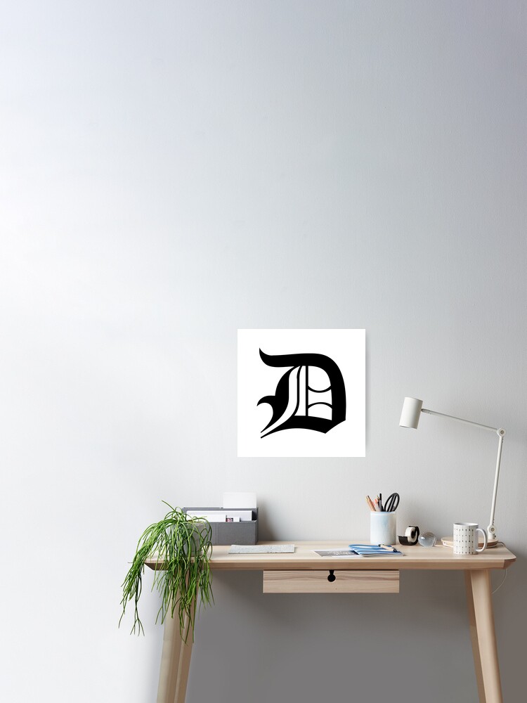 Old English Letter D Initial Vinyl Decal Sticker 