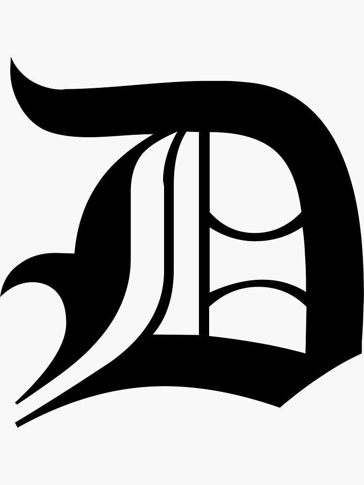 Detroit Old English D Decal Sticker 