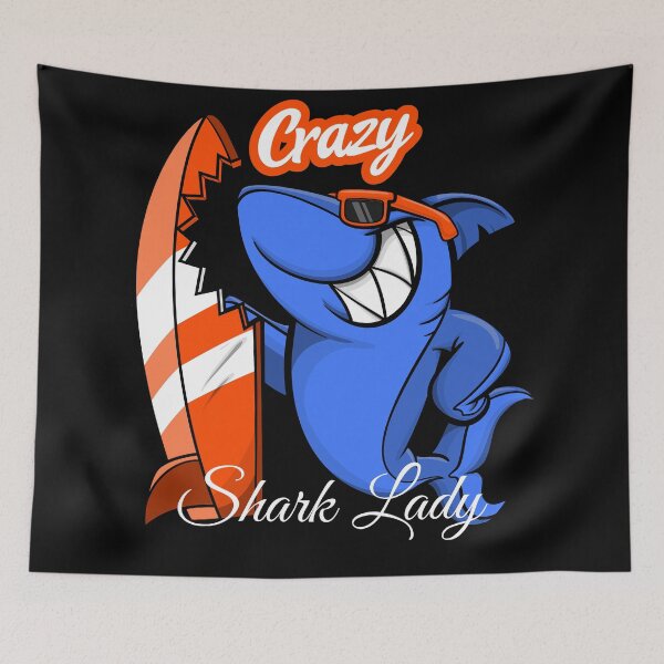 Item preview, Crazy shark lady designed and sold by dreamofdenim.