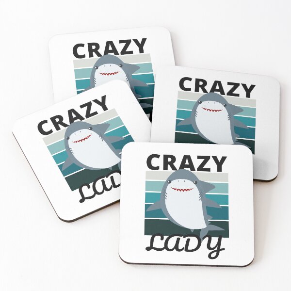 Item preview, Crazy Shark Lady Blue Ocean Sea Bright Design designed and sold by Web CreationsNL.