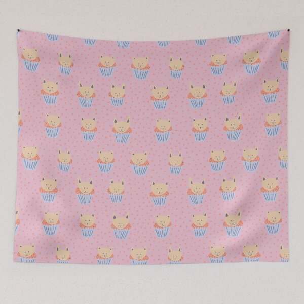 Item preview, Cup cake cats pink designed and sold by Flyingwall.